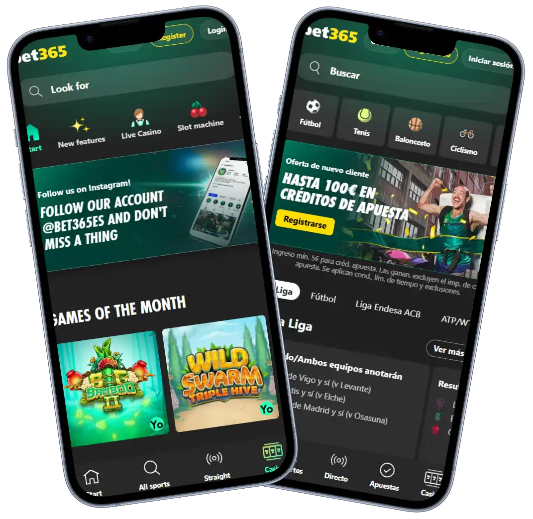 bet365 casino mobile app interface