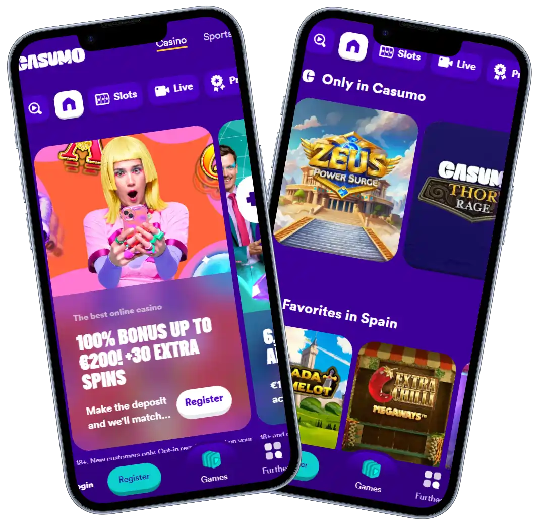 Casumo casino mobile interface preview