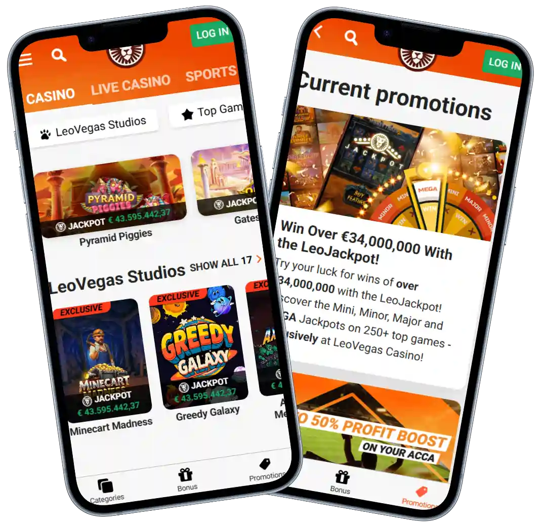 LeoVegas casino mobile app preview
